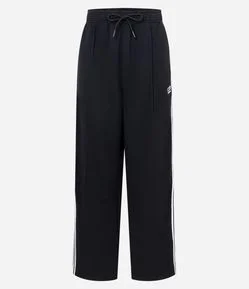 Calça Esportiva em Helanca com Listras Laterais e Estampa Localizada