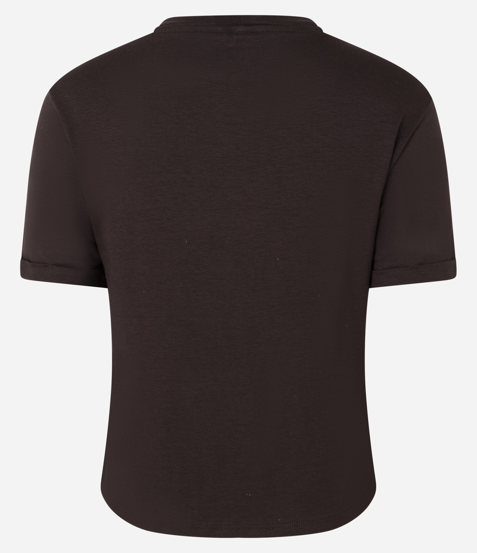 Blusa Básica em Viscose com Manga Dobrada Marrom 5