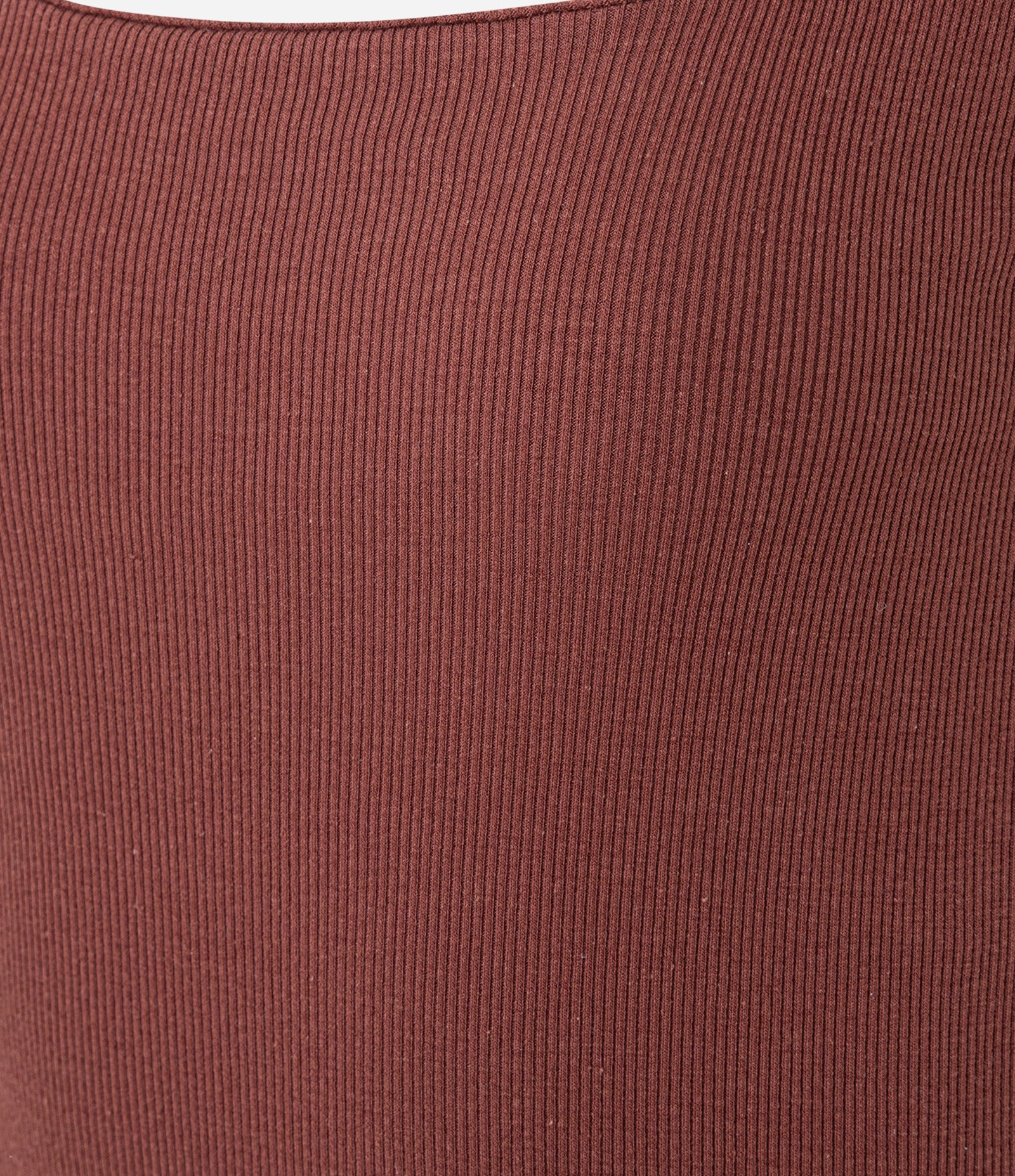 Vestido Midi em Ribana com Decote Quadrado Marrom 8