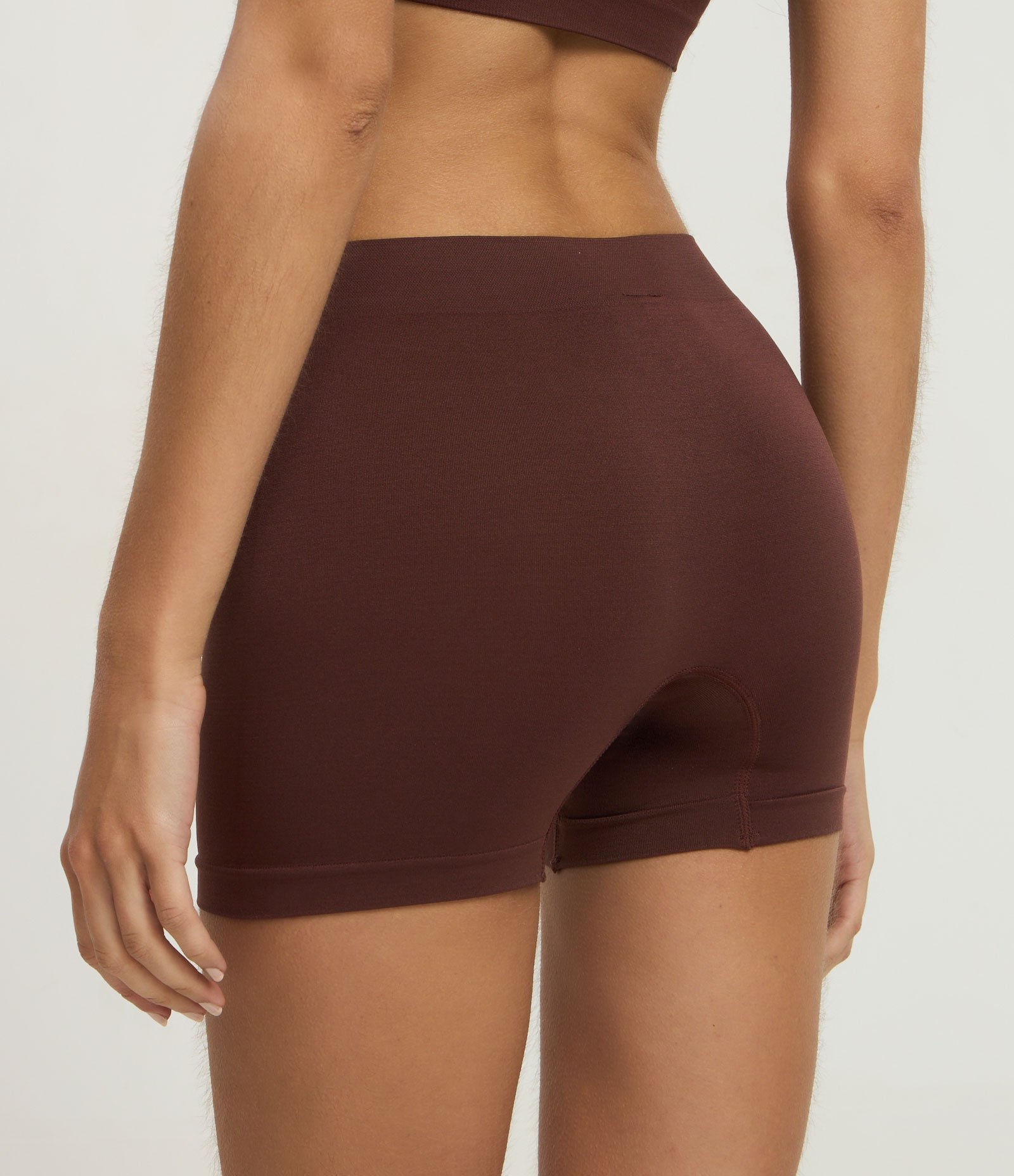 Kit 02 Calcinhas Boyshort em Poliamida Seamless Marrom Escuro/Marrom Claro 5