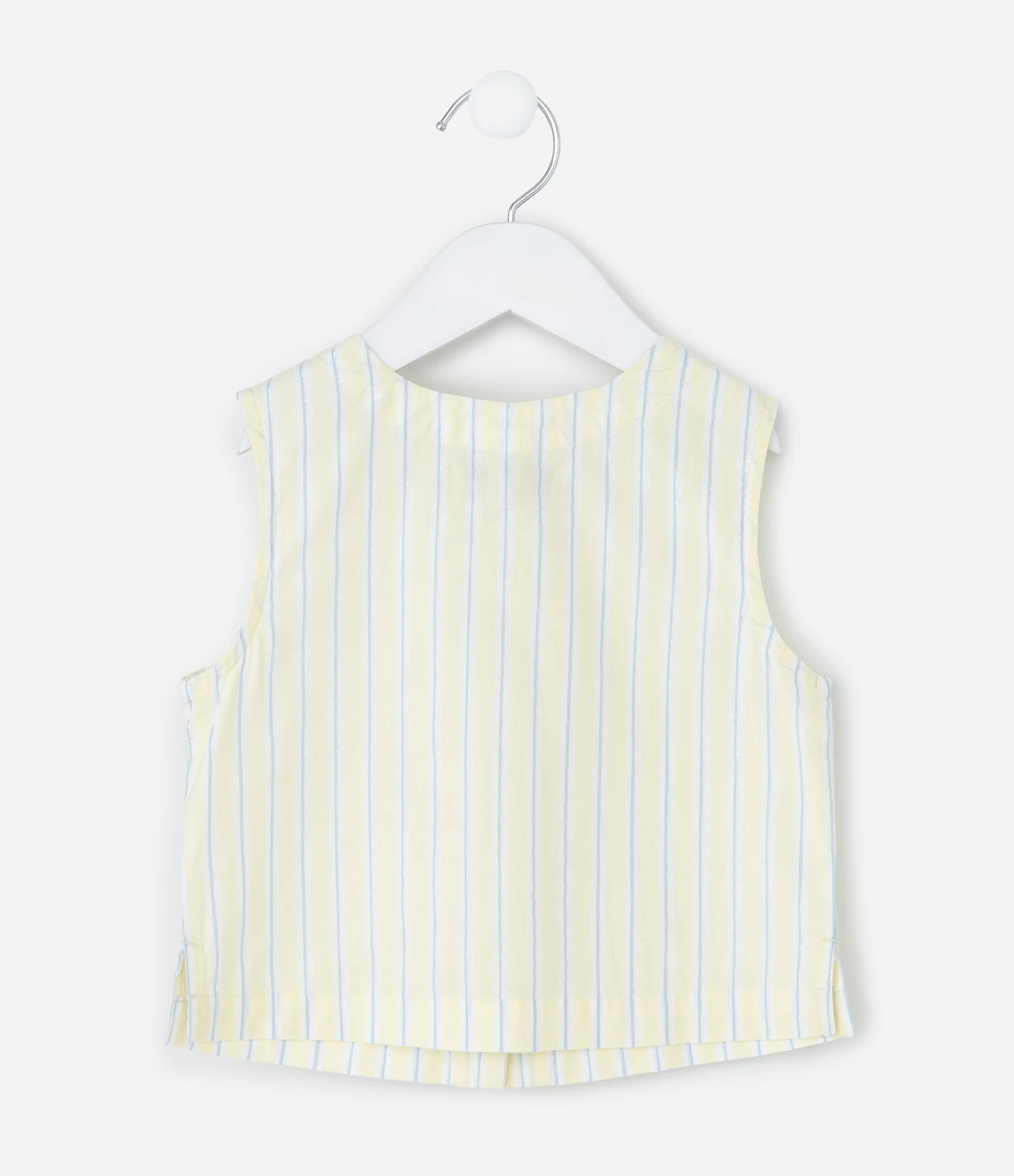 Camisa Infantil Listrada com Laços Frontais – Tam 1 a 5/6 Anos Amarelo Claro 2