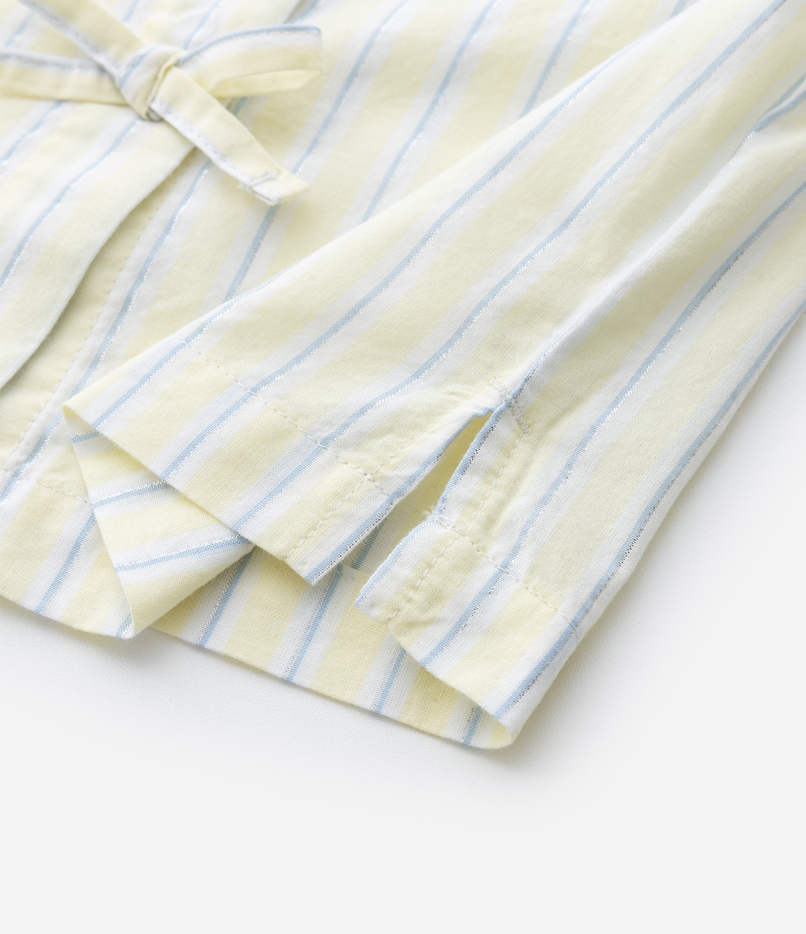 Camisa Infantil Listrada com Laços Frontais – Tam 1 a 5/6 Anos Amarelo Claro 4