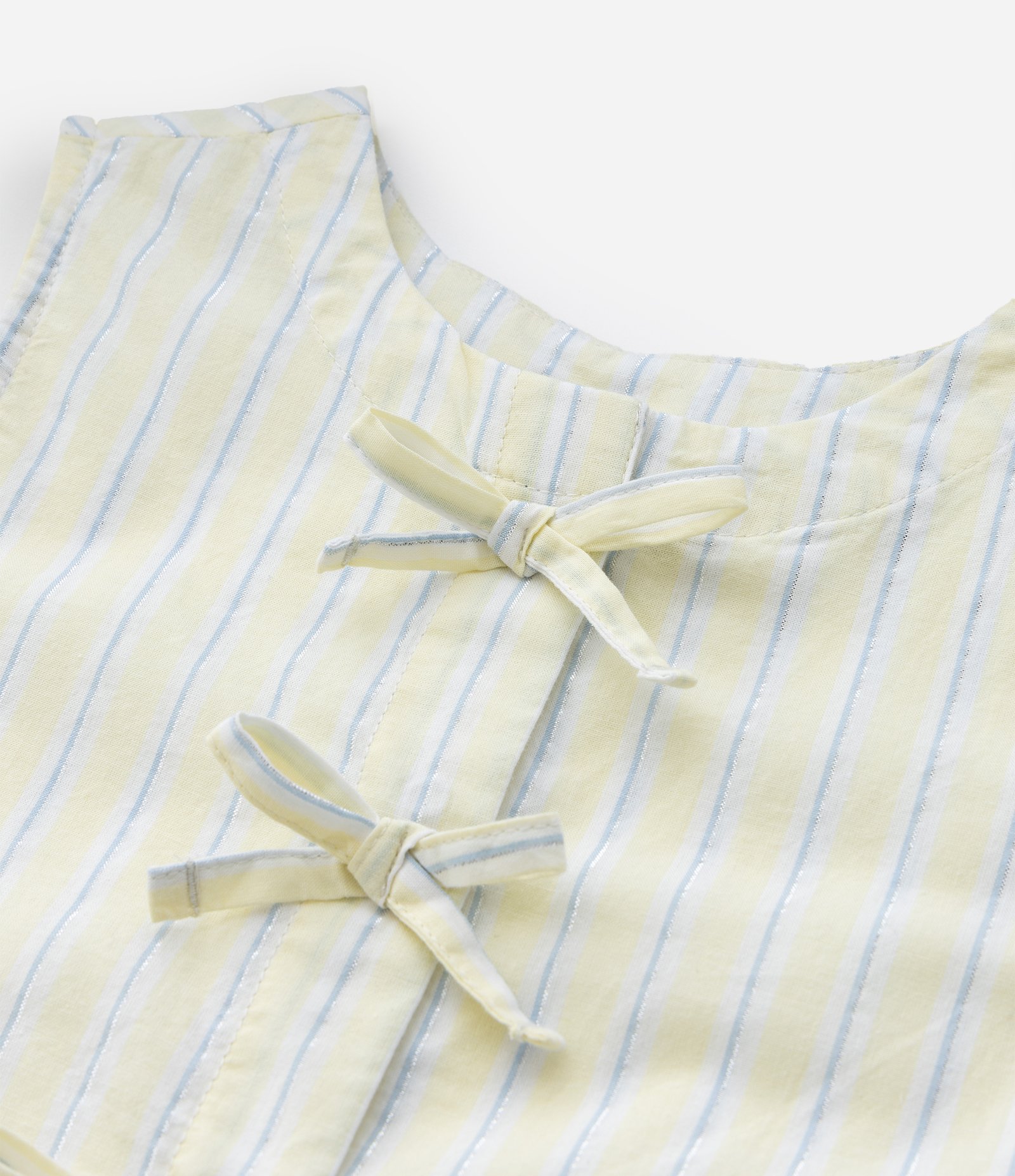 Camisa Infantil Listrada com Laços Frontais – Tam 1 a 5/6 Anos Amarelo Claro 6