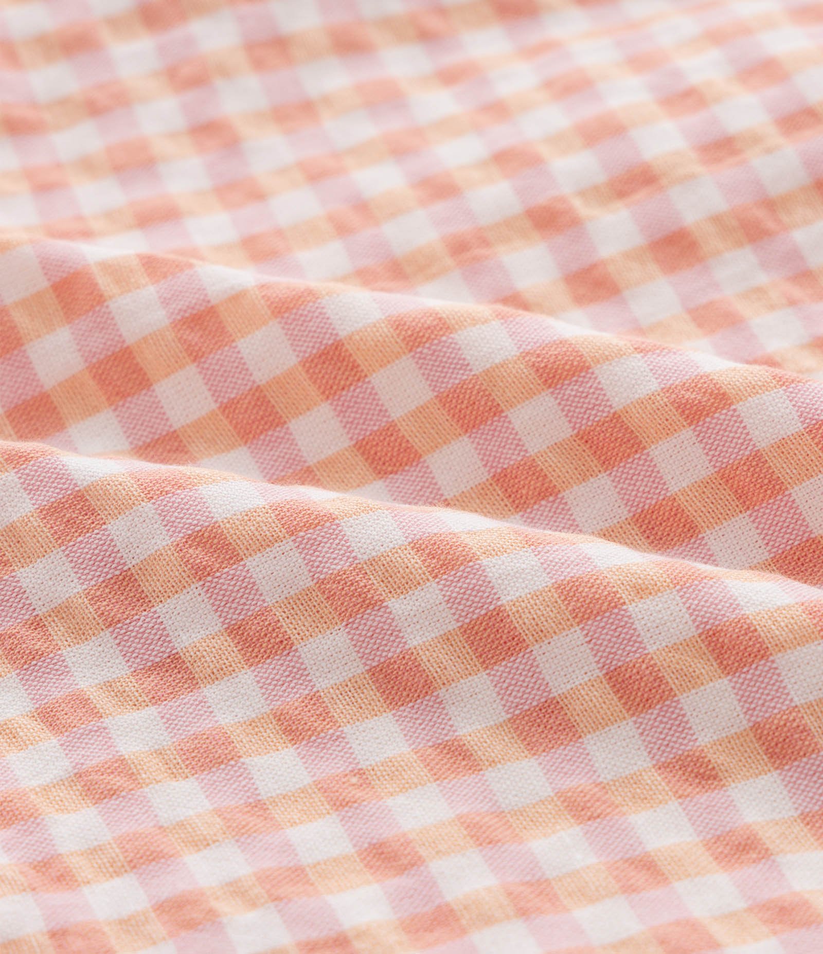 Short Infantil em Ana Ruga com Estampa Xadrez Vichy - Tam 7 a 14 Anos Laranja/Branco 3