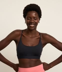 Top Bojo Esportivo em Microfibra com Alças Finas Cruzadas