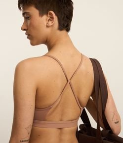 Top Bojo Esportivo em Microfibra com Alças Finas Cruzadas