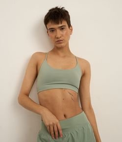 Top Bojo Esportivo em Microfibra com Alças Finas Cruzadas