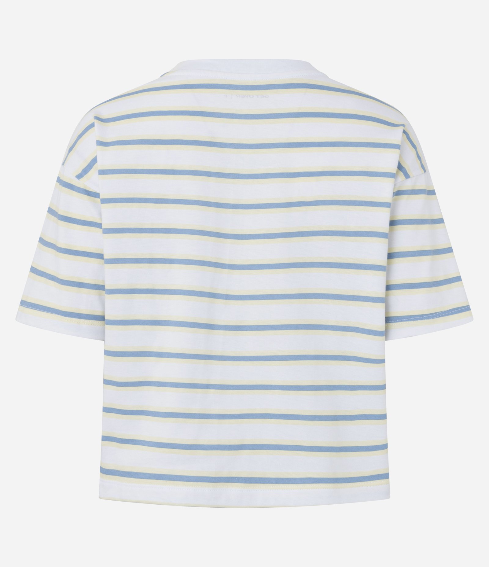 Camiseta Boxy Esportiva em Algodão com Estampa Listrada Branco/Azul 6