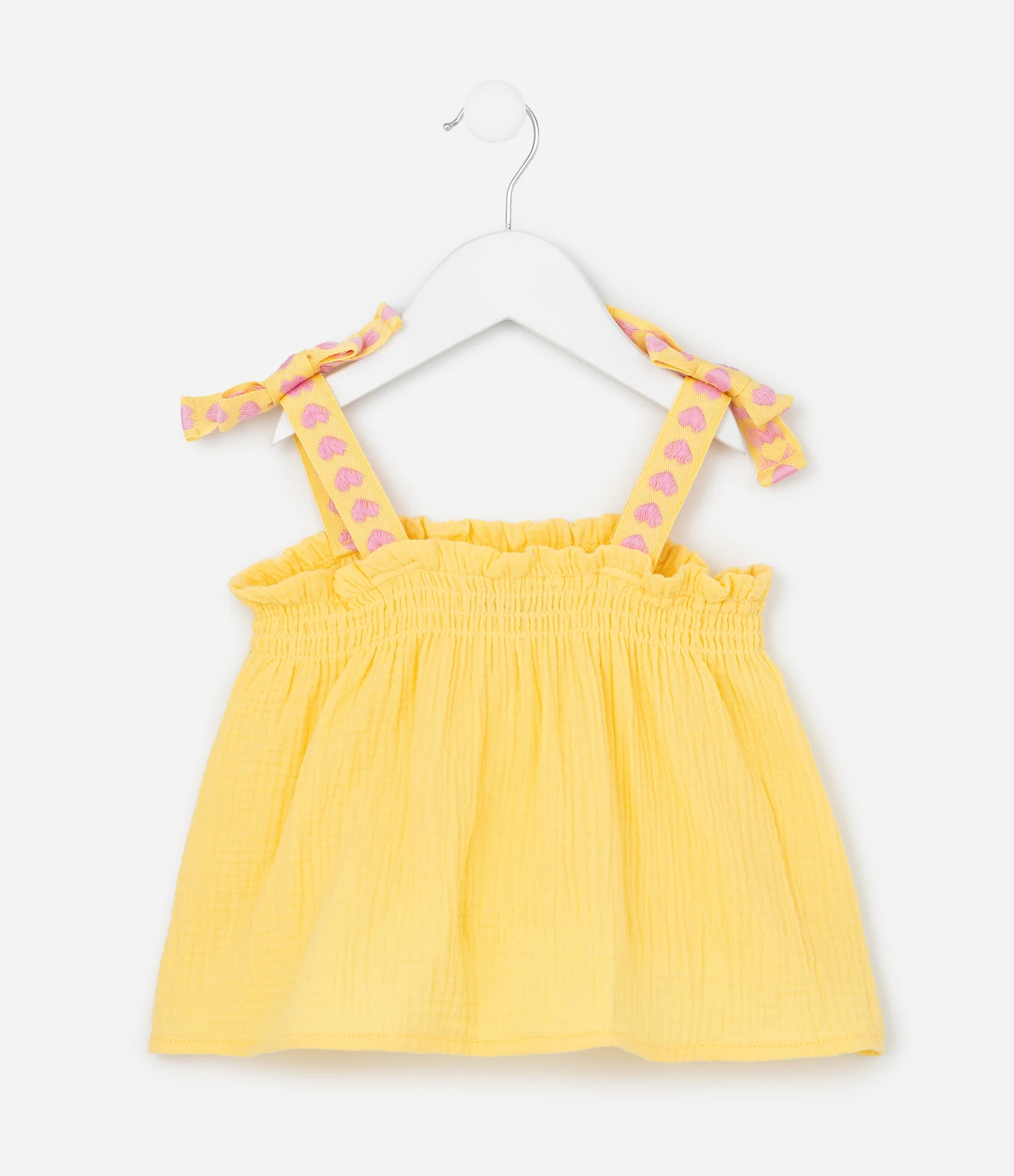 Conjunto Infantil com Corações e Texturizado - Tam1 a 6 Anos Amarelo 2