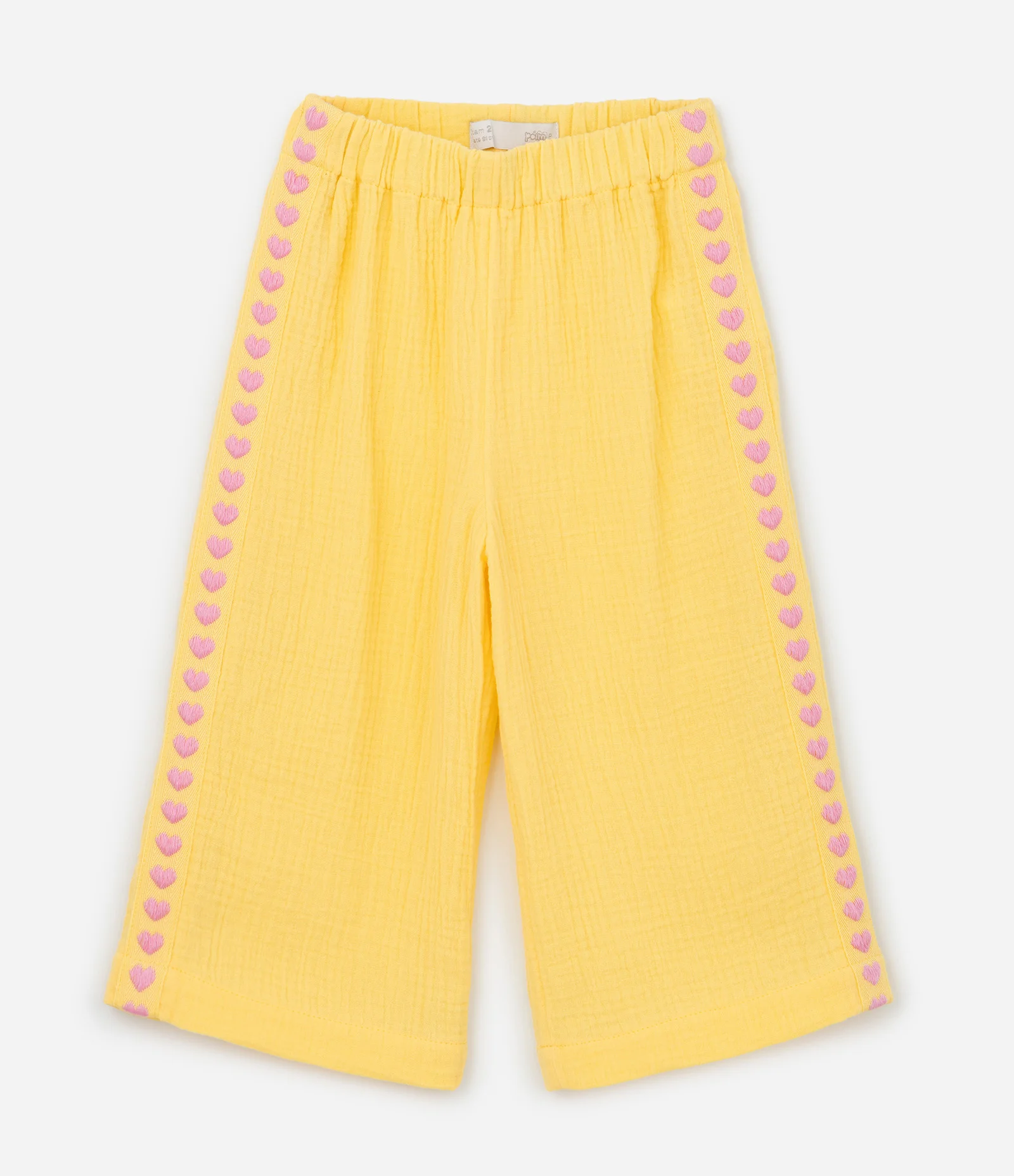 Conjunto Infantil com Corações e Texturizado - Tam1 a 6 Anos Amarelo 4