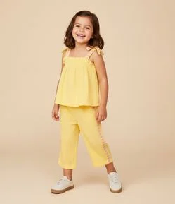 Conjunto Infantil com Corações e Texturizado - Tam1 a 6 Anos