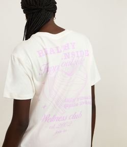 Camiseta Oversized Esportiva em Algodão com Estampa Coração Wellness Club