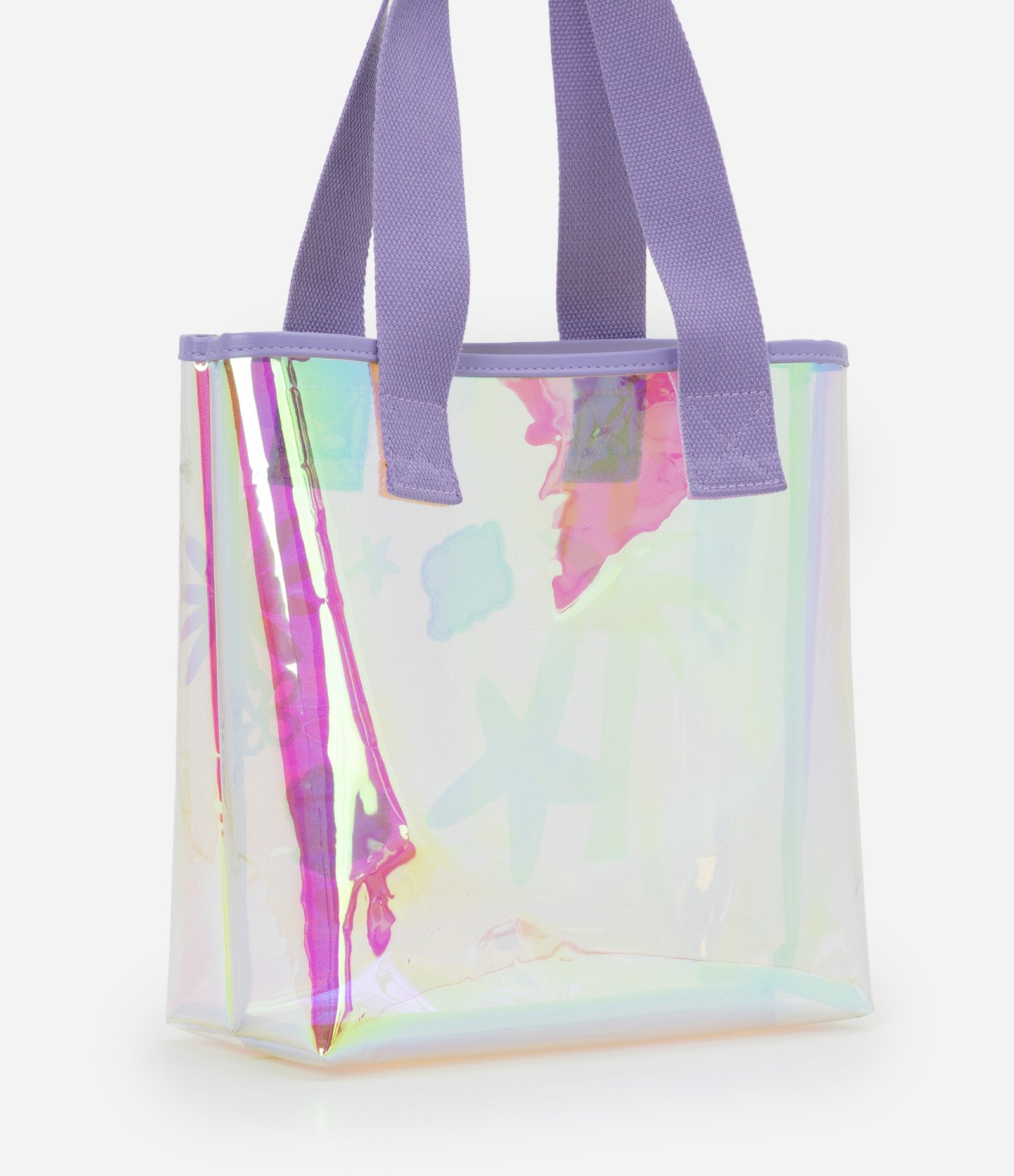 Bolsa Infantil com Ícones de Verão Holográfica - Tam U Roxo 3