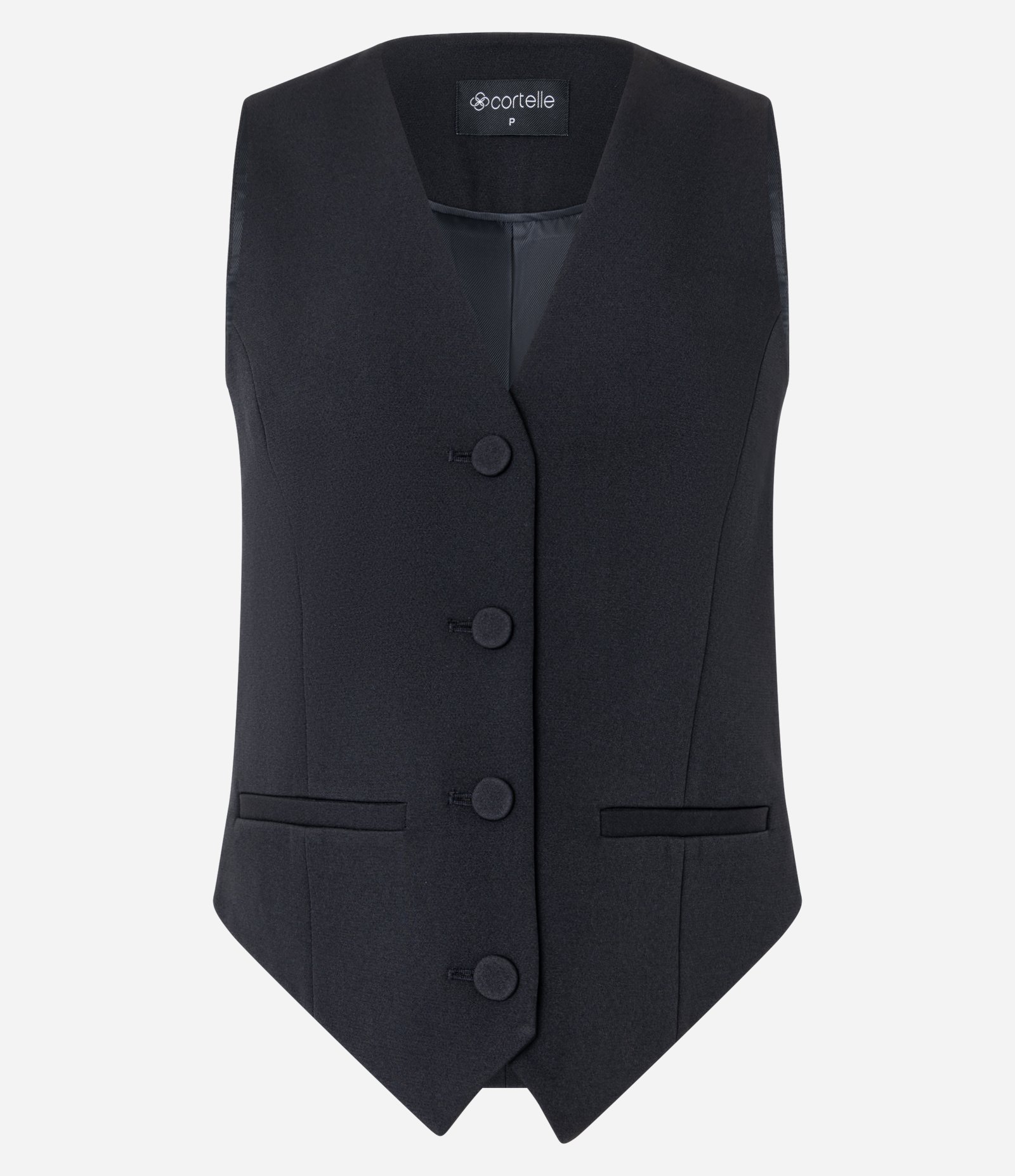 Colete de Alfaiataria com Decote V e Quatro Botões Preto 5