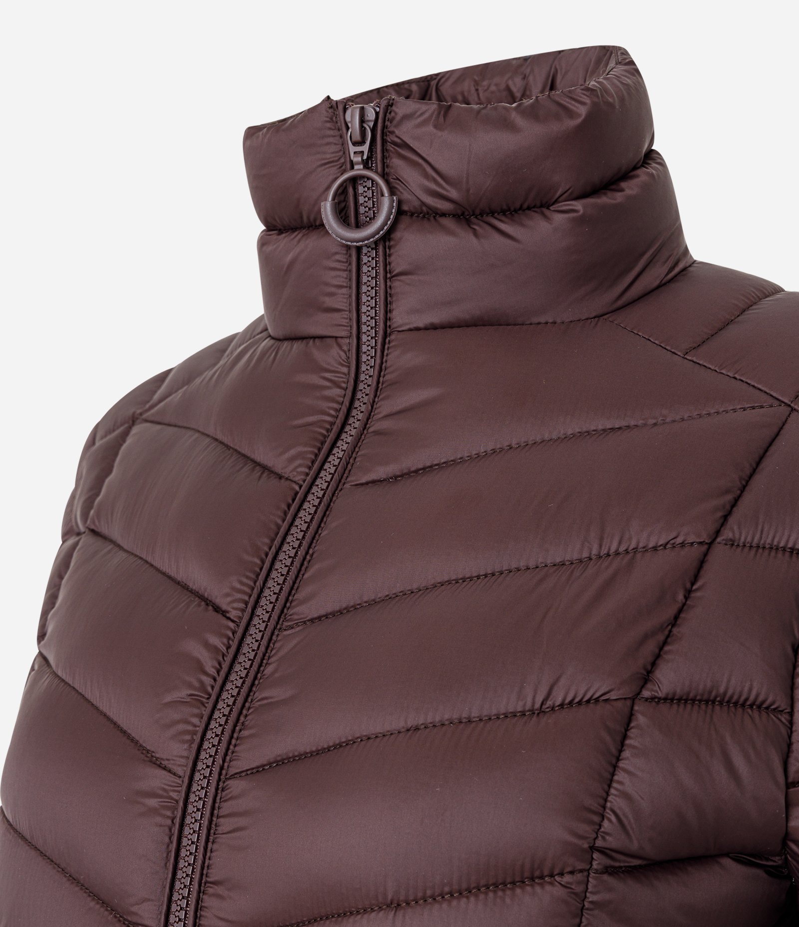 Jaqueta Puffer Ultra Leve em Poliamida com Saquinho de Guardar Marrom 2