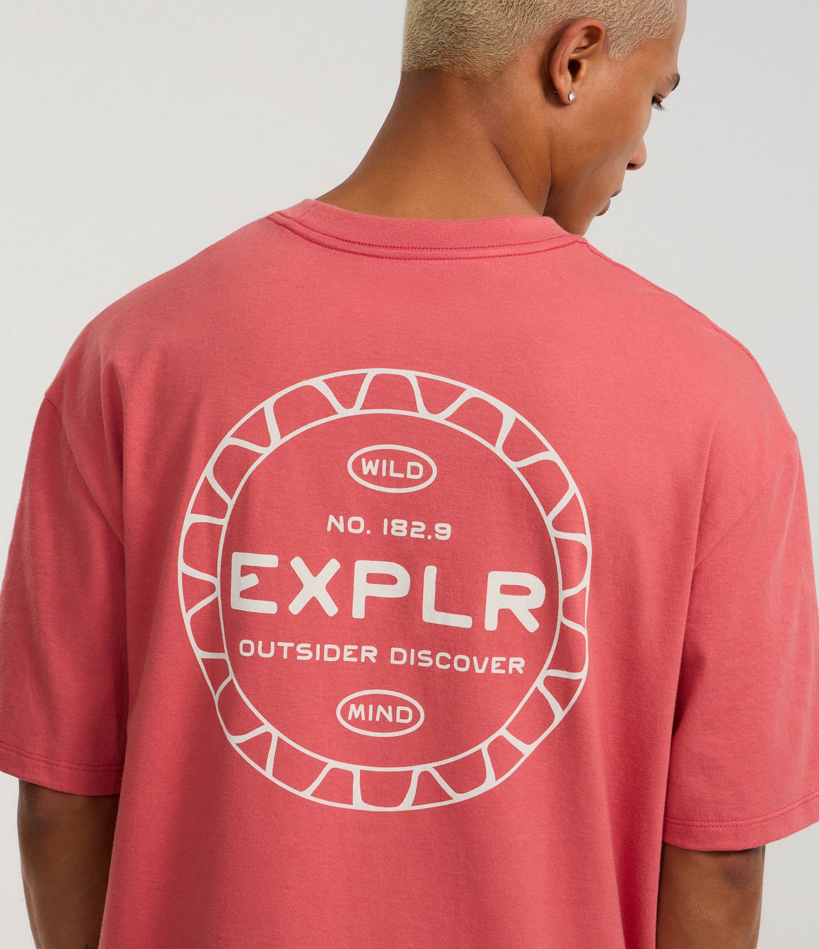 Camiseta Relaxed em Malhão com Estampa Lettering EXPLR Vermelho 3