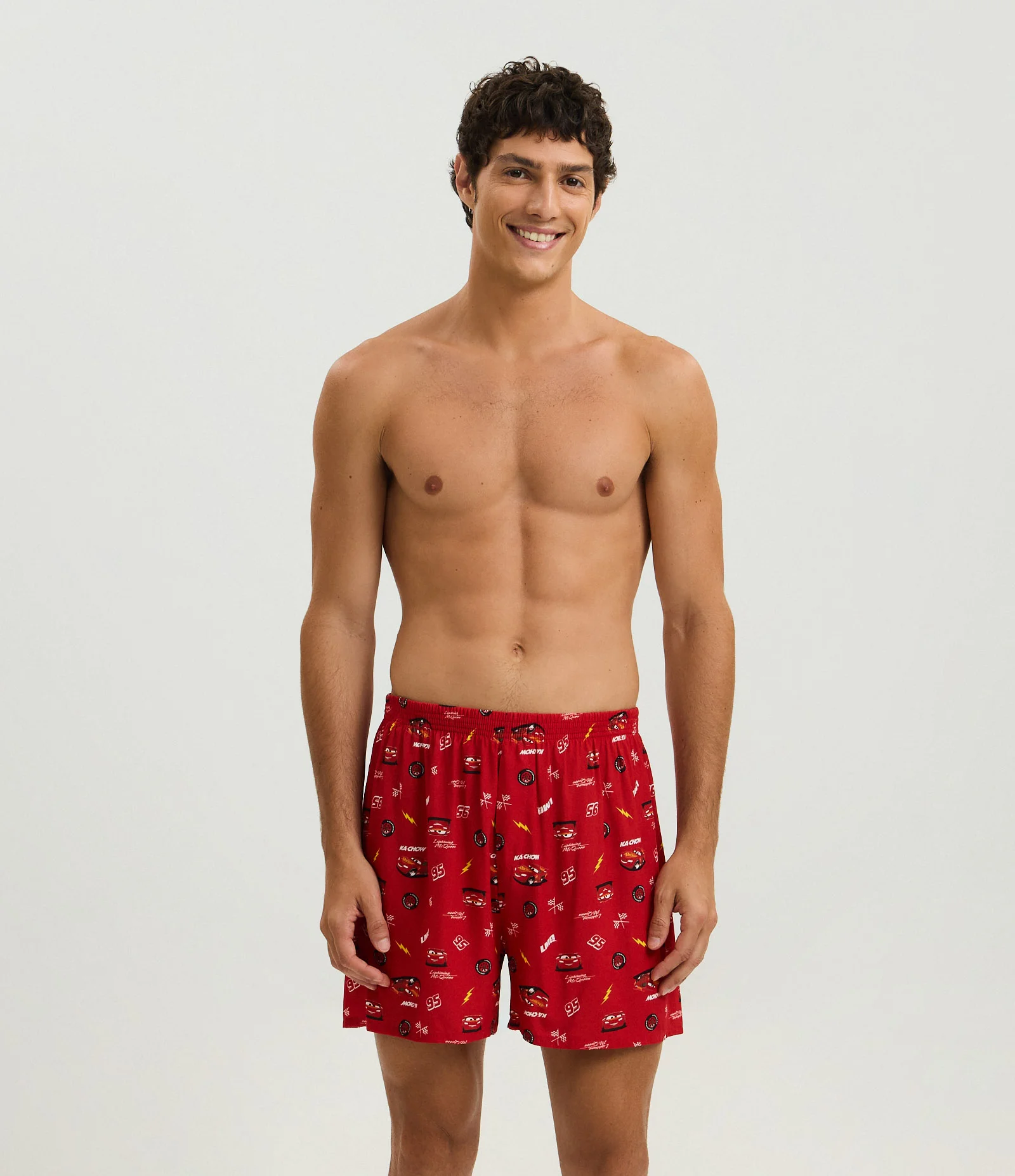 Cueca Samba Canção com Estampa Relâmpago McQueen Vermelho 1