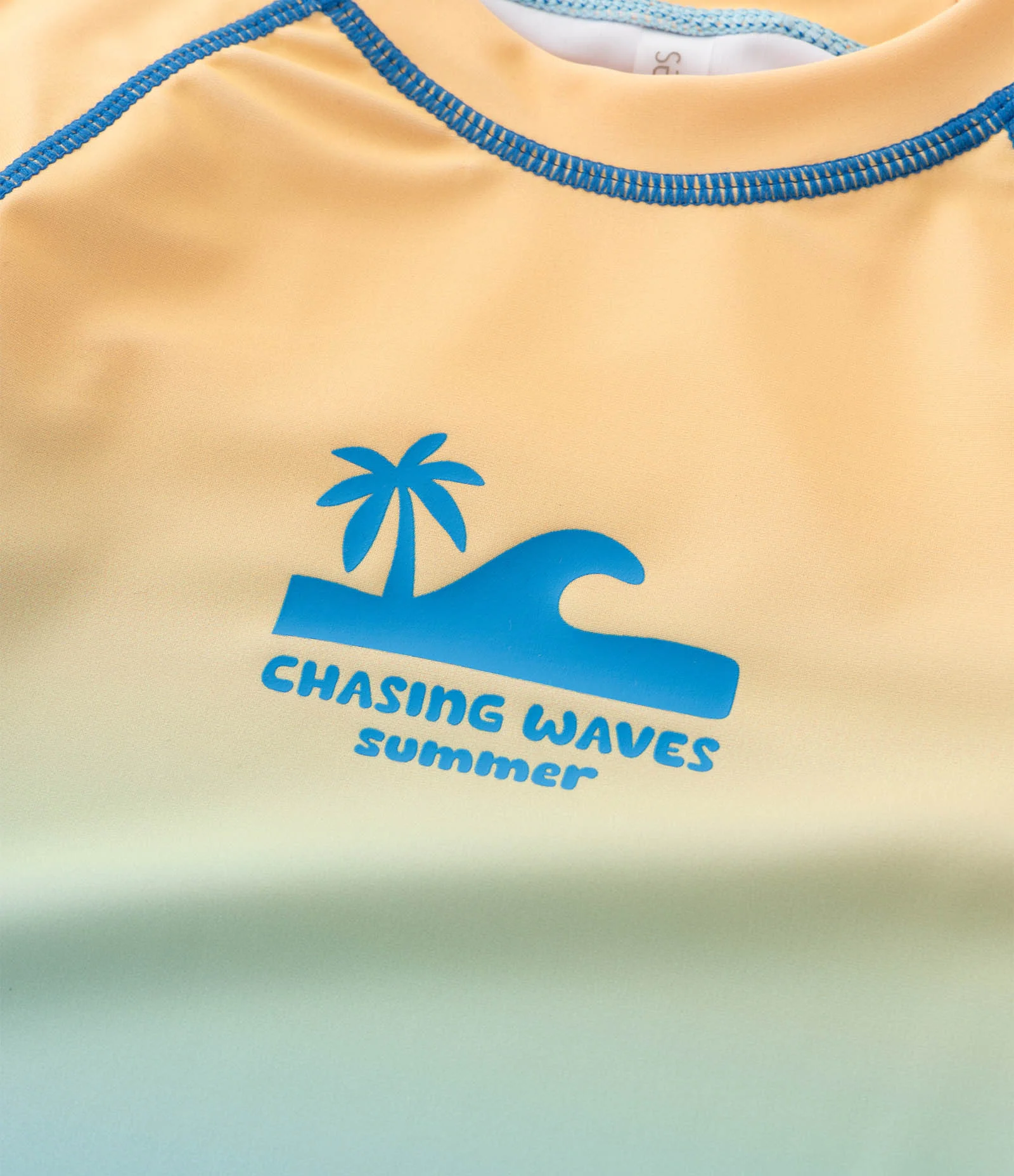 Conjunto Infantil Camiseta UV e Sunga Praia Tam 1 a 6 Verde Água/Amarelo 1