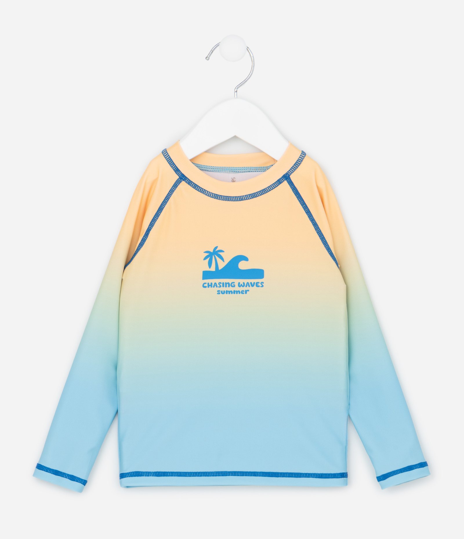 Conjunto Infantil Camiseta UV e Sunga Praia Tam 1 a 6 Verde Água/Amarelo 3