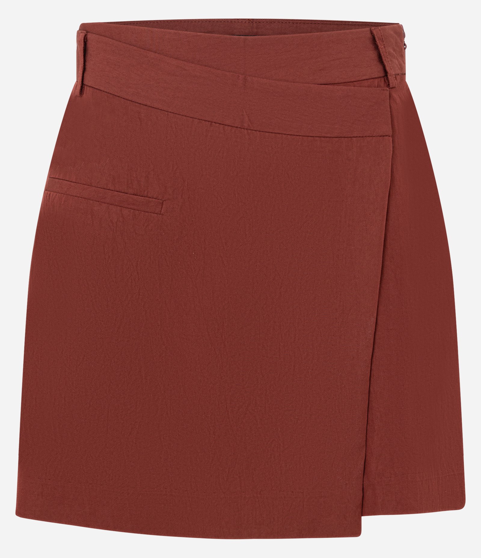 Short Saia Transpassado em Viscose Marrom 1