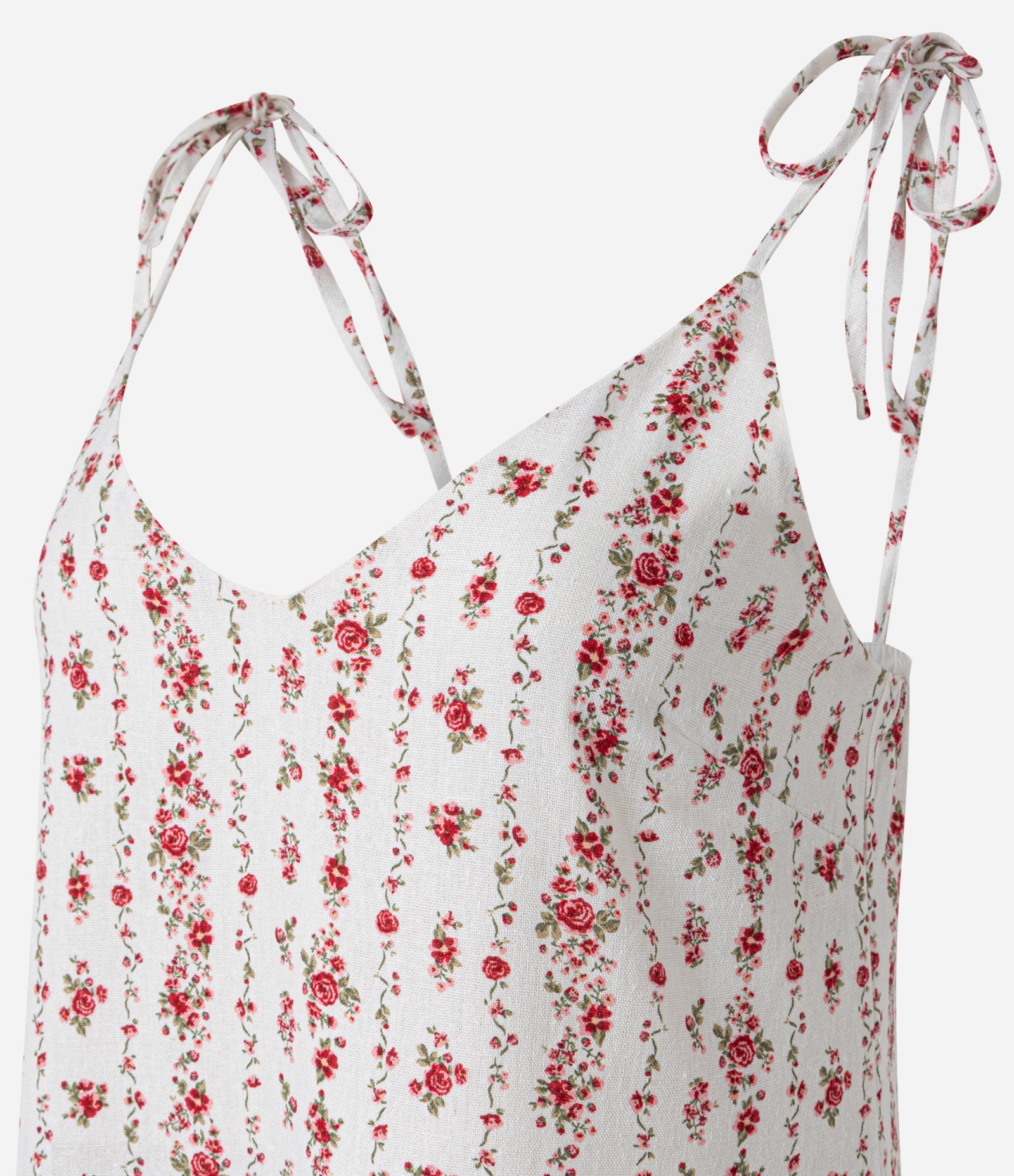 Vestido Evasê Midi em Viscolinho com Estampa Floral Liberty Branco 5