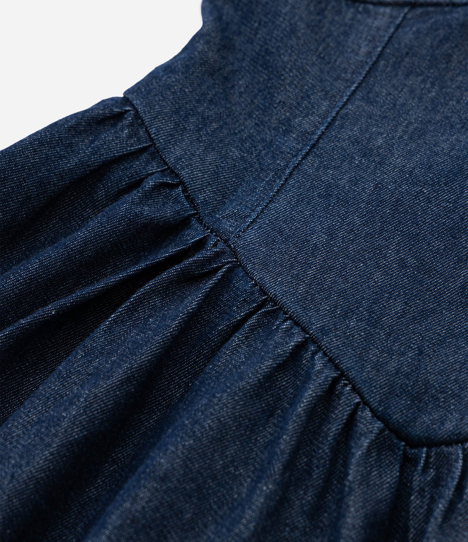 Vestido Infantil em Jeans com Cintura em V - Tam 7 a 14 Anos Azul 4