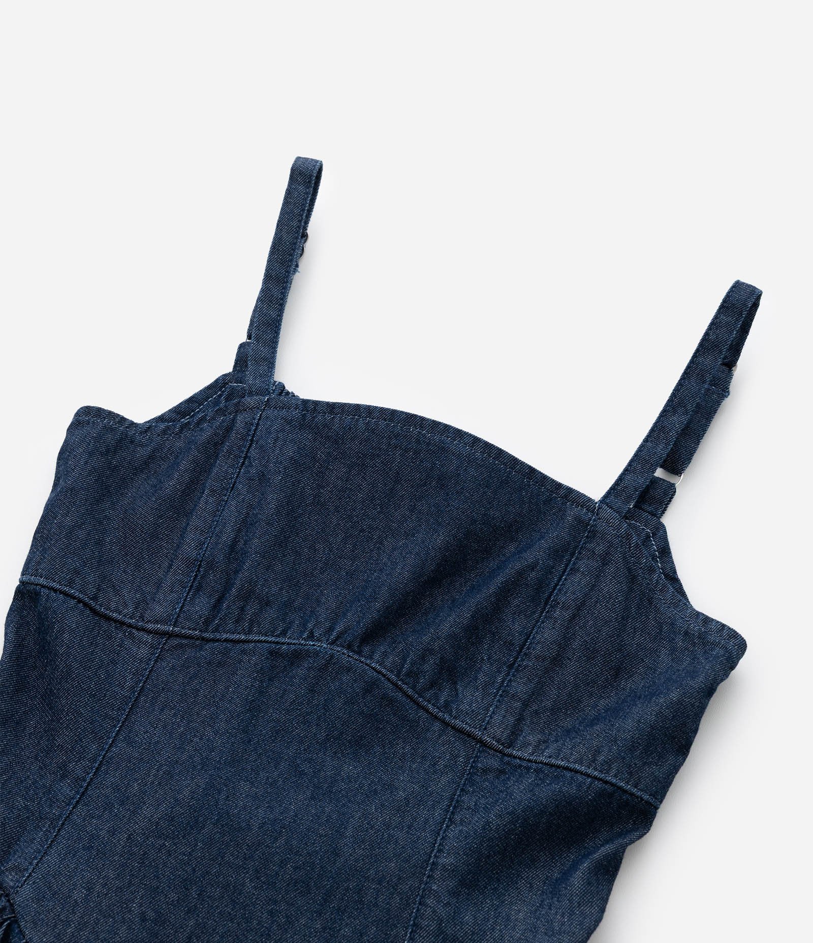 Vestido Infantil em Jeans com Cintura em V - Tam 7 a 14 Anos Azul 5