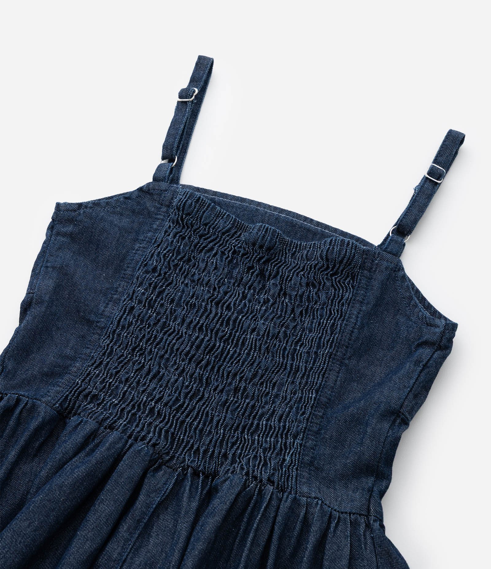 Vestido Infantil em Jeans com Cintura em V - Tam 7 a 14 Anos Azul 6