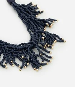 Maxi Colar em Miçangas com Contraste nas Pontas