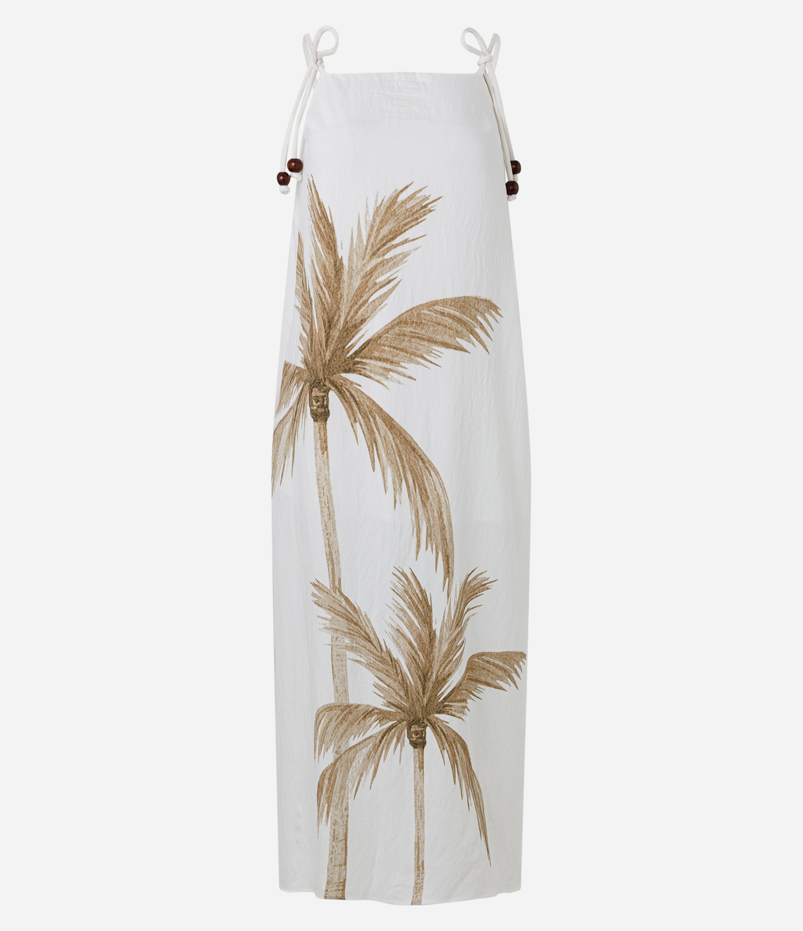 Vestido Midi em Crepe com Alça Corda e Estampa Coqueiro Off White 5