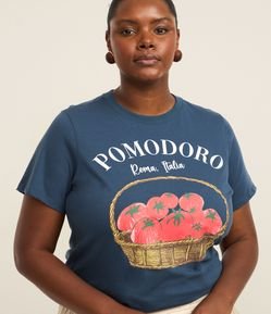 Camiseta em Algodão com Estampa Tomates “Pomodoro” Curve & Plus Size