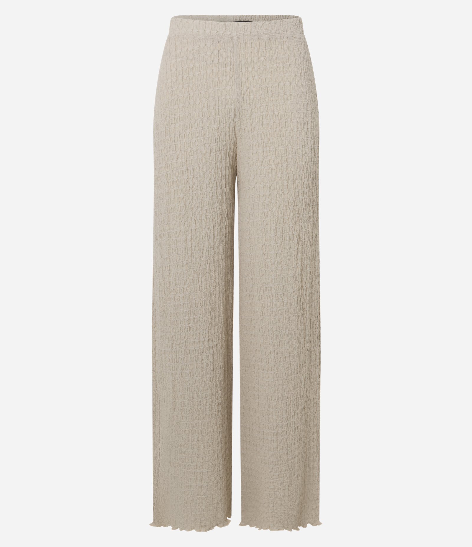 Calça Texturizada com Cós Elásticos Bege 9