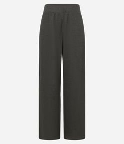 Calça Wide Leg em Ribana Texturizada
