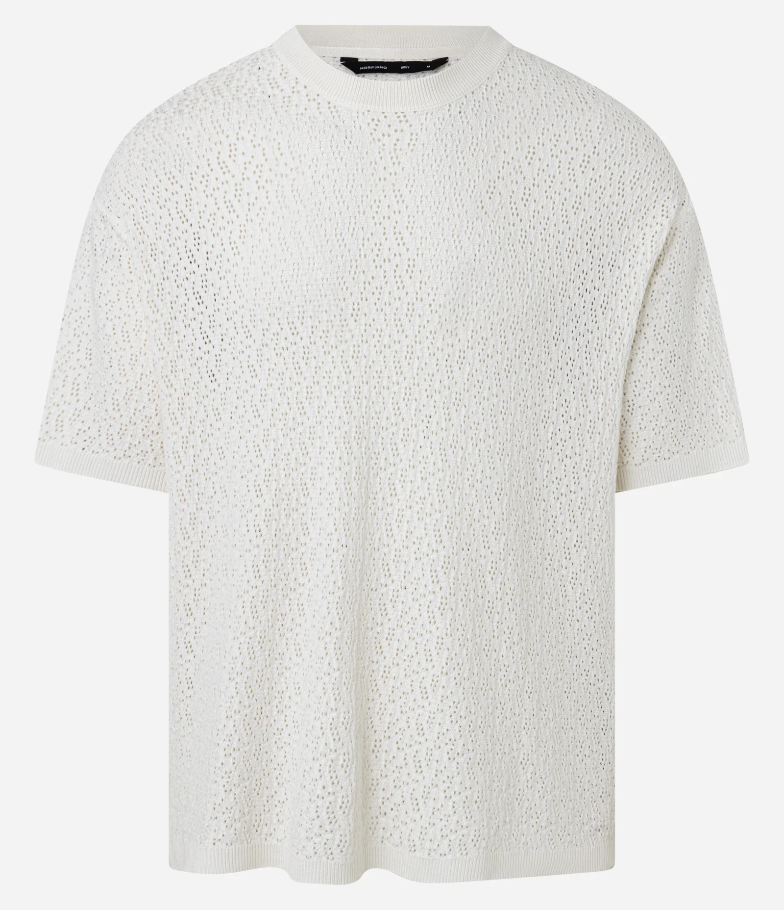 Camiseta Boxy em Viscose Texturizado Furinhos Branco 1