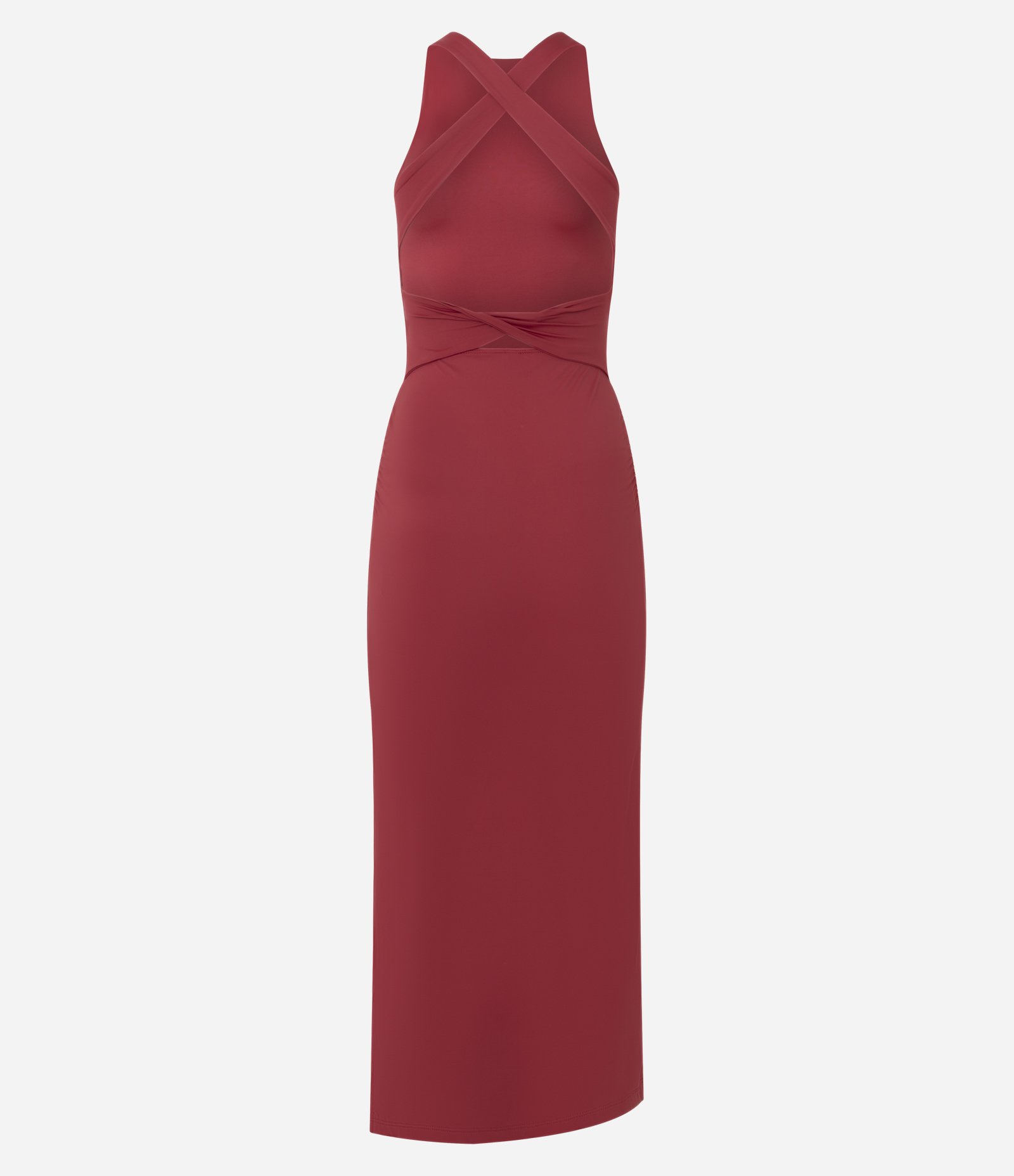Vestido Midi com Alças Cruzadas nas Costas Vermelho 7