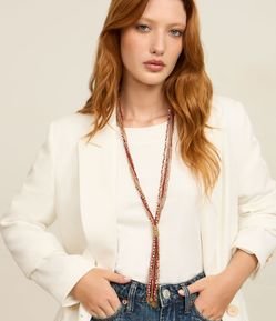 Colar Gravata Multicamadas de Miçanga