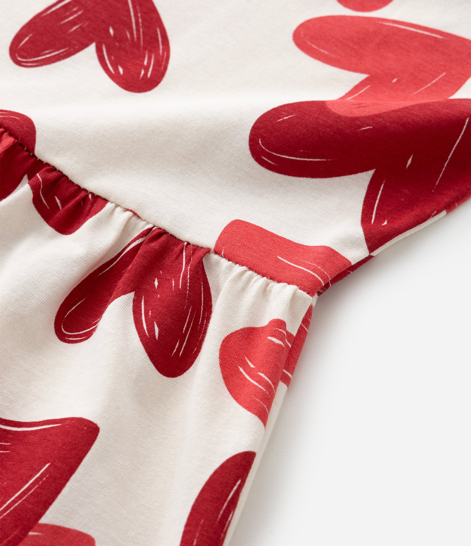 Vestido Infantil em Algodão com Estampa de Corações - Tam 5 a 14 Anos Bege 4