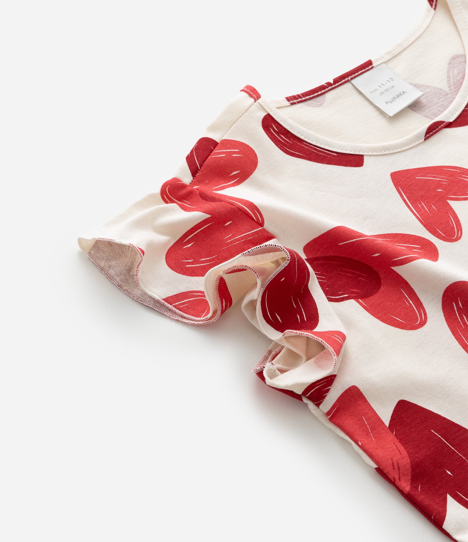 Vestido Infantil em Algodão com Estampa de Corações - Tam 5 a 14 Anos Bege 5