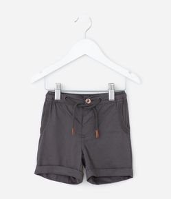 Bermuda Infantil em Sarja com Cós Elástico e Bolsos – Tam RN a 18 Meses