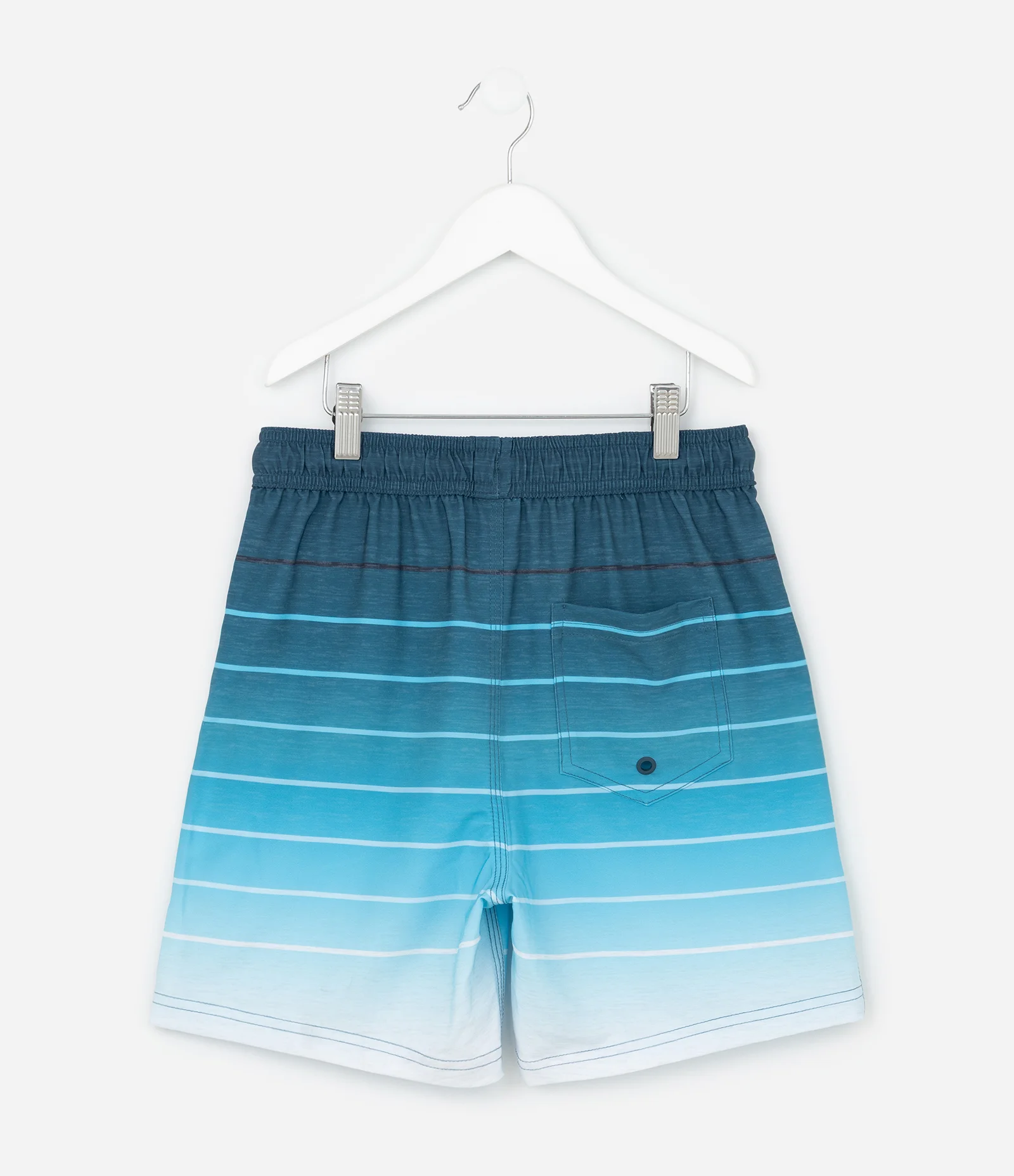 Bermuda Infantil de Banho com Estampa de Listras Degradê - Tam 5 a 14 Anos Azul 2
