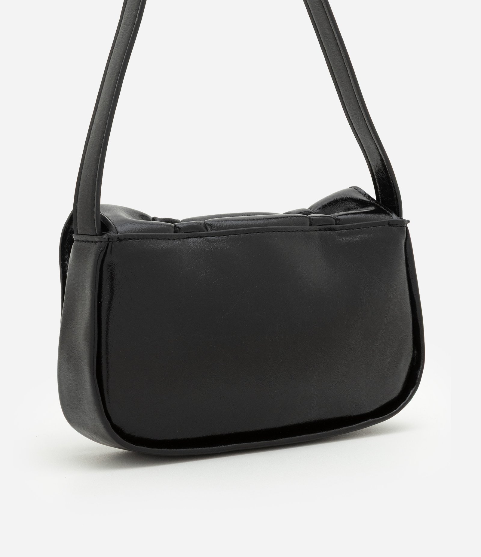 Bolsa Infantil Baguete em PU Liso com Lacinhos - Tam Único Preto 3