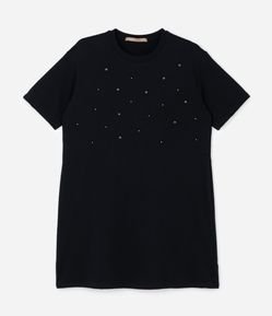 Vestido Curto em Moletinho com Brilhinhos Aplicados Curve & Plus Size