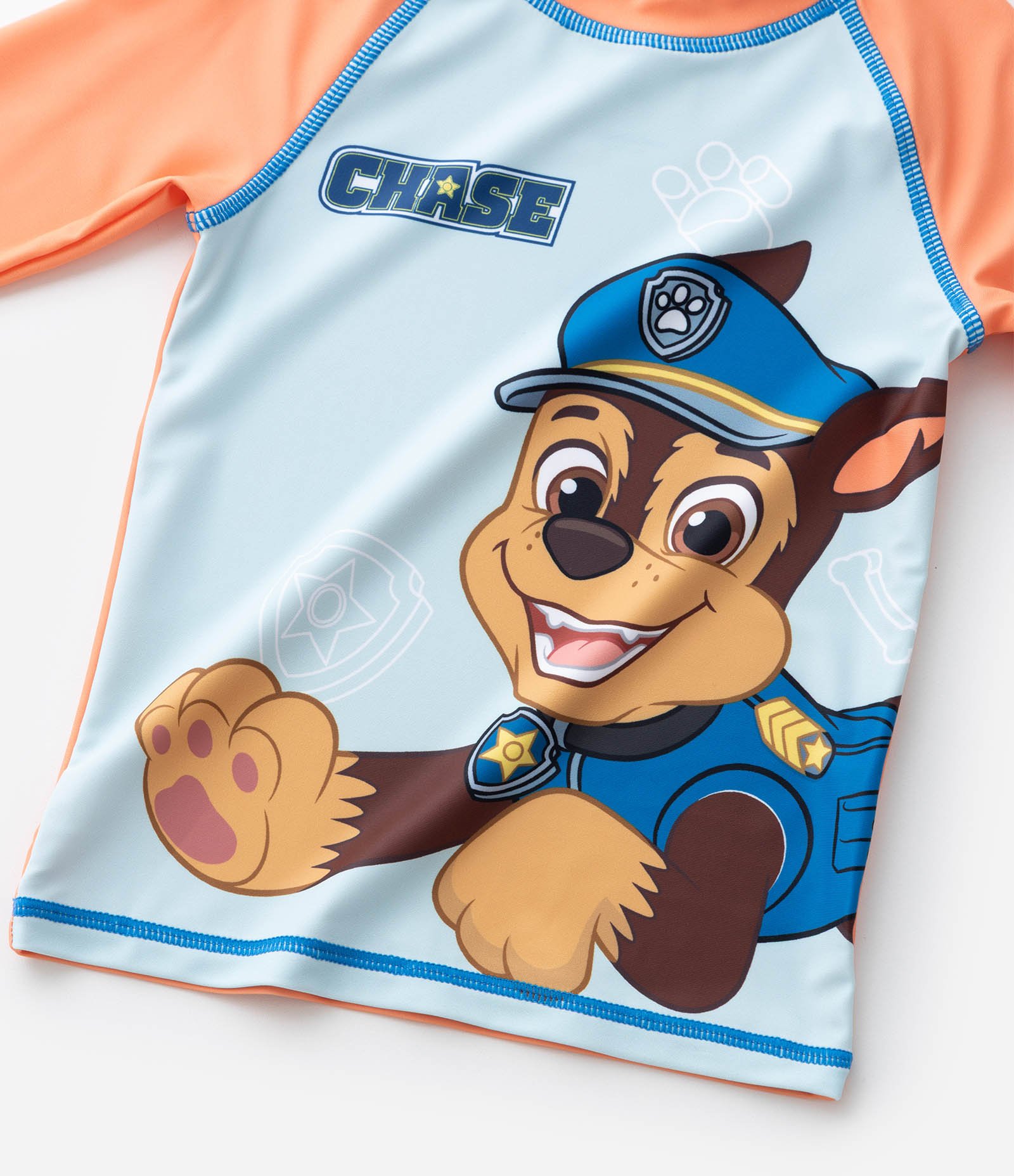 Conjunto Praia Infantil com Proteção UV Chase Patrulha Canina – Tam 6 Meses a 4 Anos Azul/Laranja 12