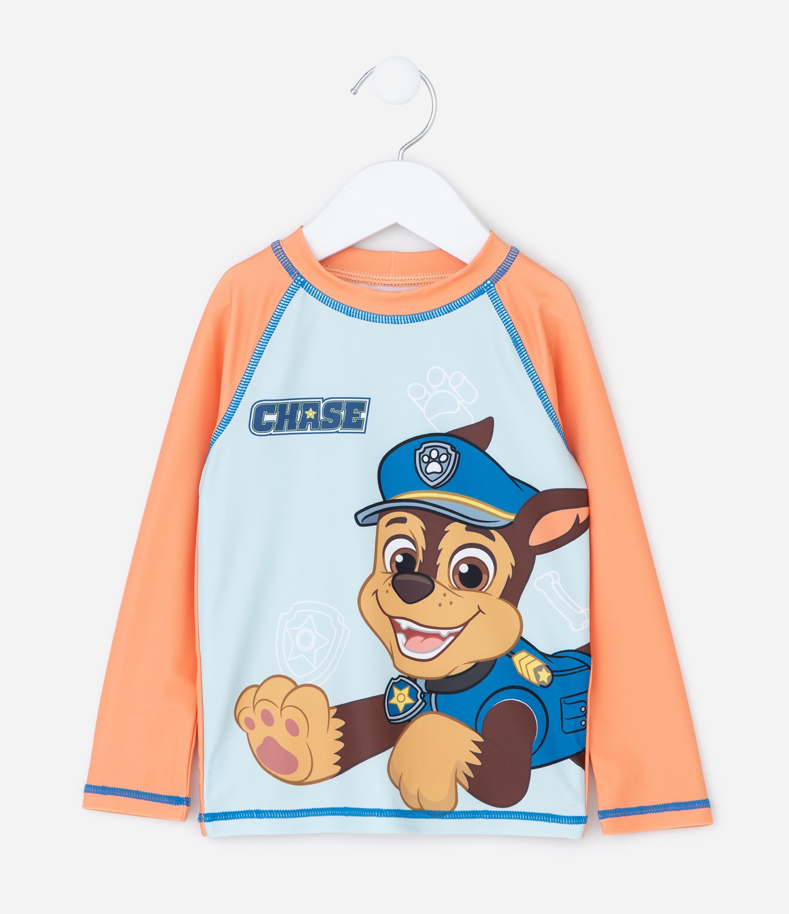 Conjunto Praia Infantil com Proteção UV Chase Patrulha Canina – Tam 6 Meses a 4 Anos Azul/Laranja 3