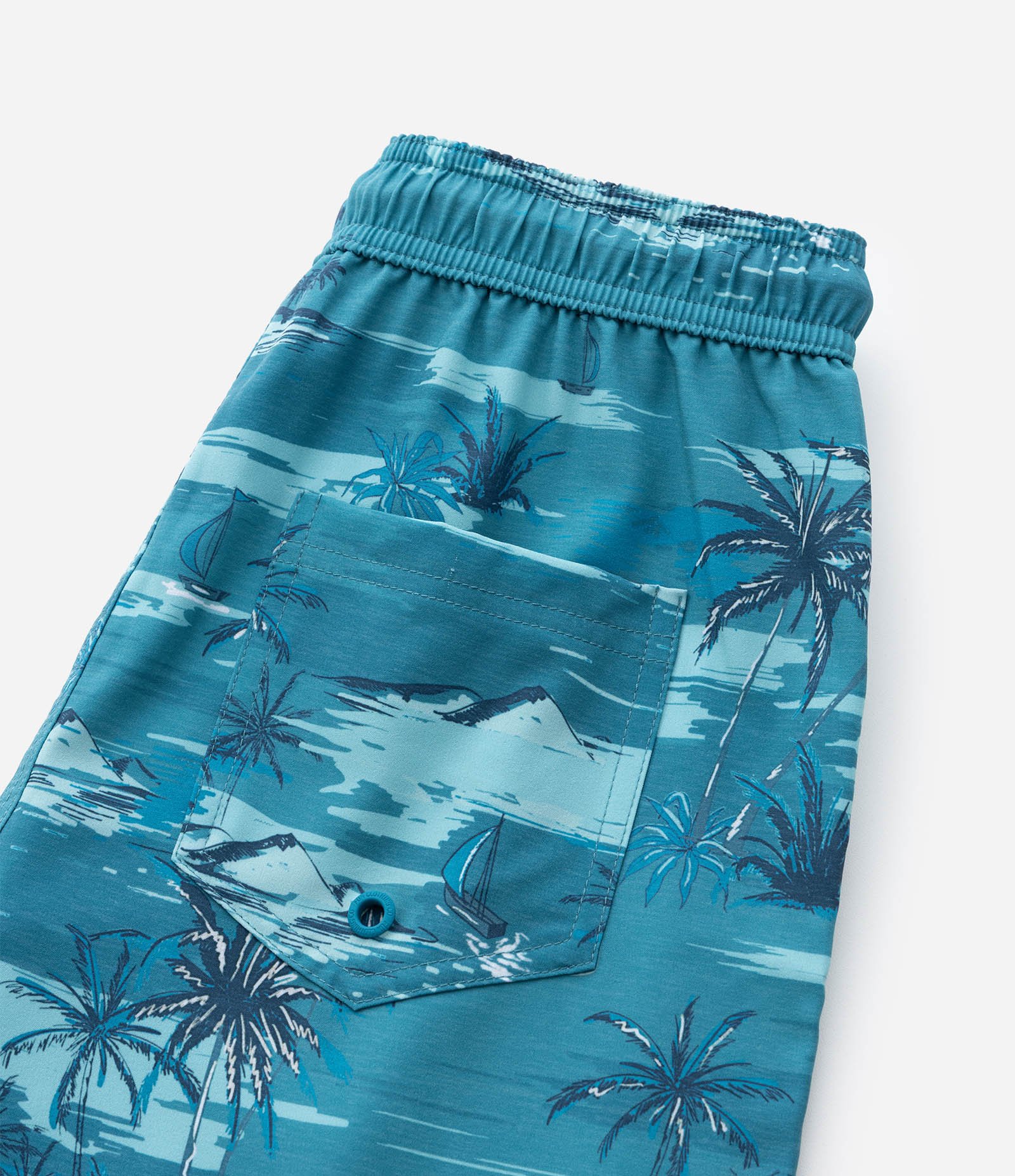 Bermuda Infantil de Banho com Estampa Tropical - Tam 5 a 14 Anos Azul 4