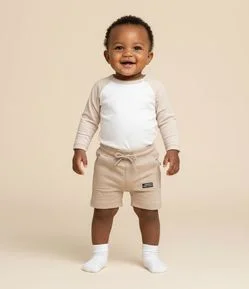 Bermuda Infantil com Bolsos - Tam RN a 18 Meses