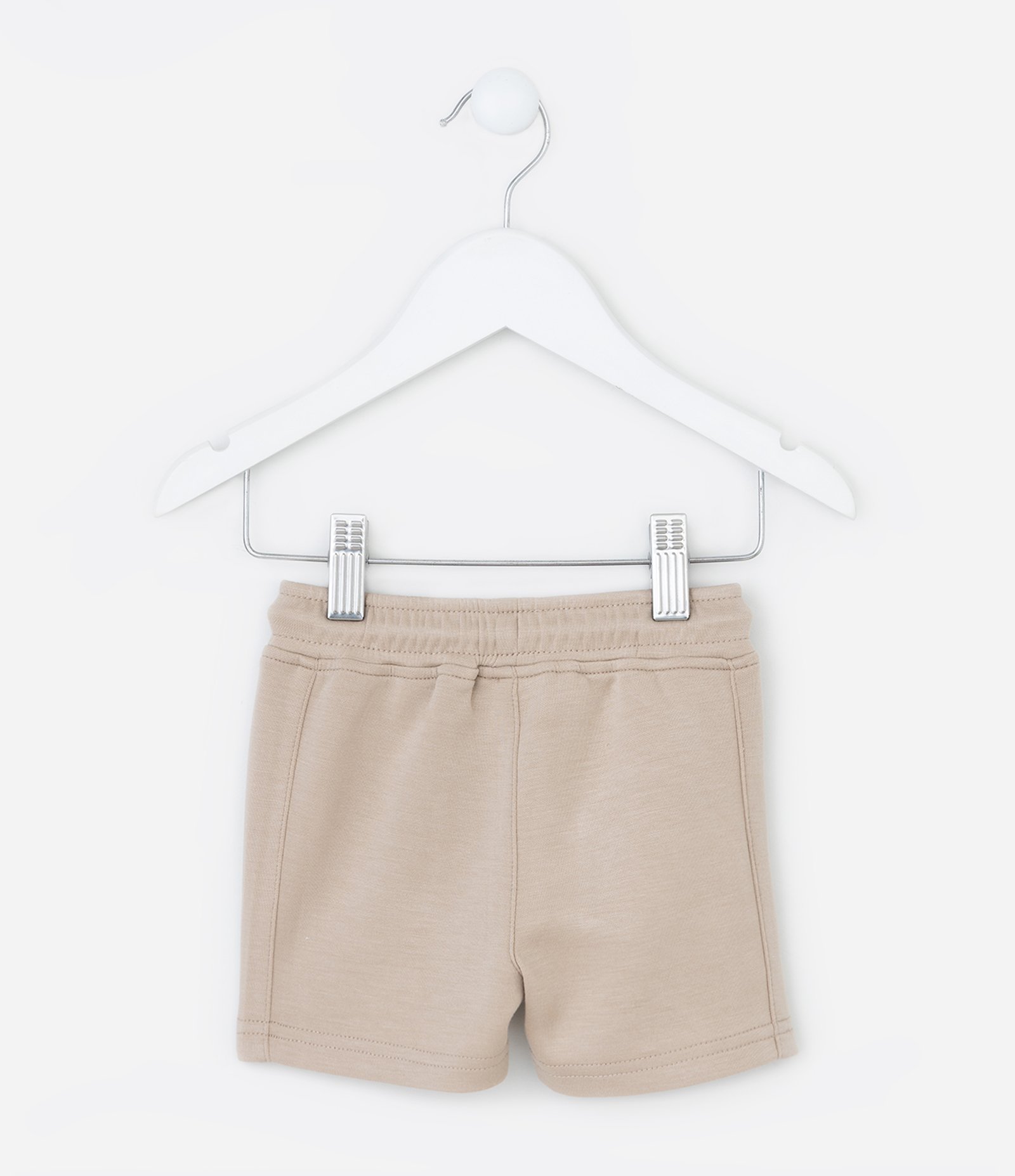 Bermuda Infantil com Bolsos - Tam RN a 18 Meses Bege 3