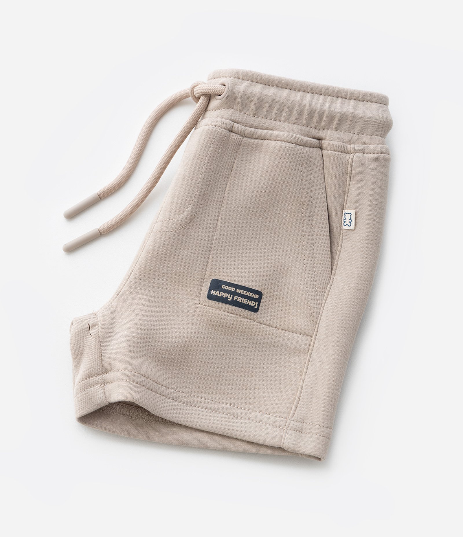 Bermuda Infantil com Bolsos - Tam RN a 18 Meses Bege 5