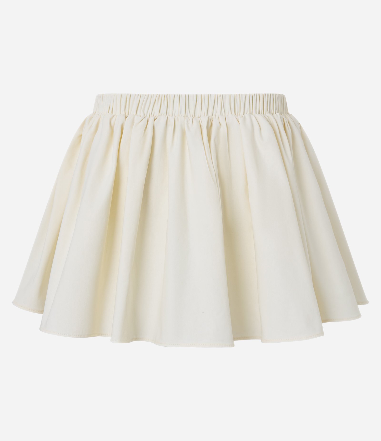 Short Saia Curto em Tricoline com Elástico no Cós e Franzidos Off White 9