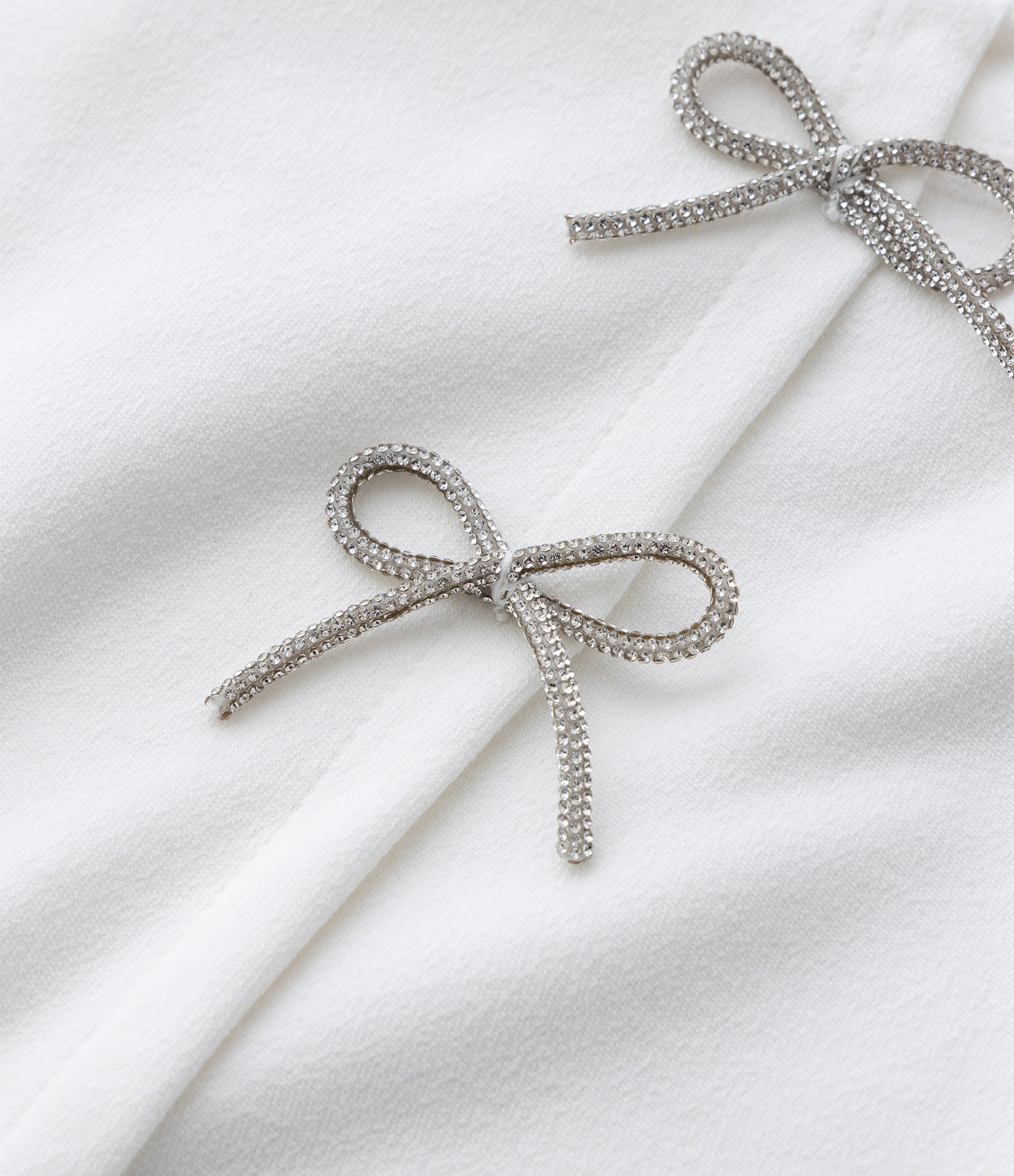 Short Saia Suedine Infantil com Aplicação de Laços em Strass - Tam 7 a 14 Anos Branco 7